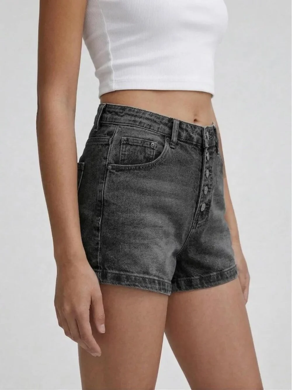 Women's  black Summer Comfortable Stretchy Denim Casual Hot Short Jort Jean
